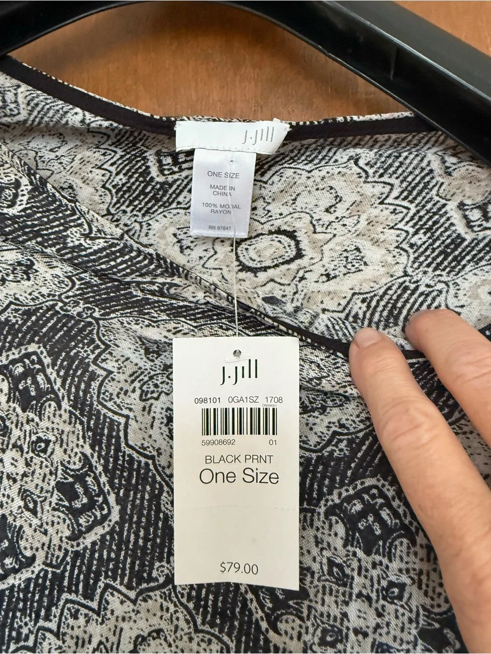 J Jill Flowy Poncho, One Size, NWT